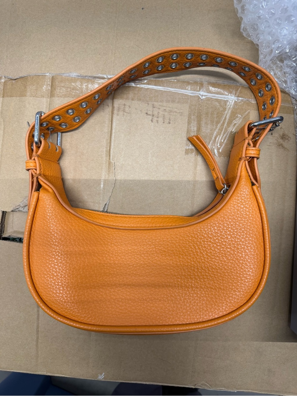 Urban Outfitters Orange Stud-Trim Mini Shoulder Bag